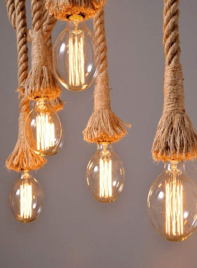 Desidiya Pendant Rope Lights E27 for Ceiling Hanging, Bulb Not Included- 40W, Pack of 2 (Beige) - Image 2